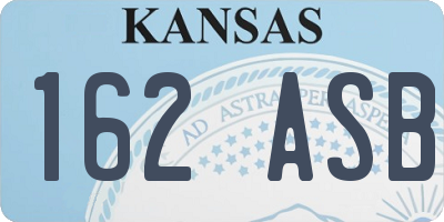 KS license plate 162ASB