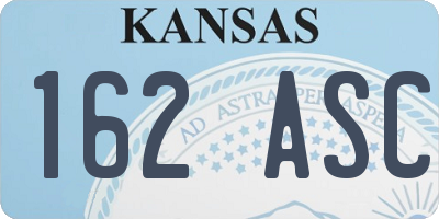KS license plate 162ASC