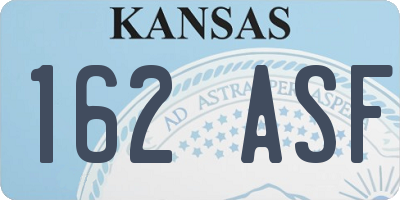 KS license plate 162ASF