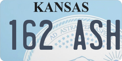 KS license plate 162ASH