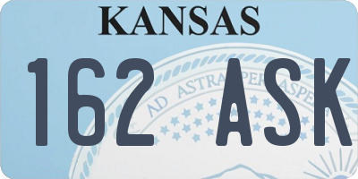 KS license plate 162ASK