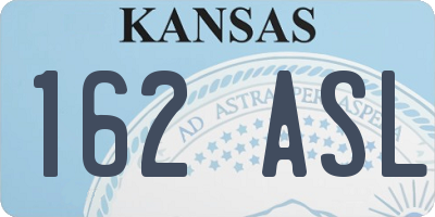 KS license plate 162ASL
