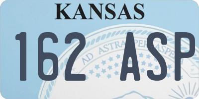 KS license plate 162ASP