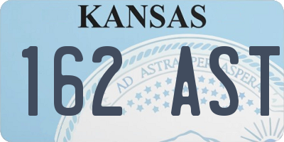 KS license plate 162AST