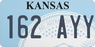 KS license plate 162AYY