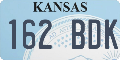 KS license plate 162BDK