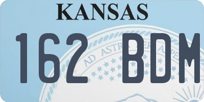 KS license plate 162BDM