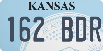 KS license plate 162BDR