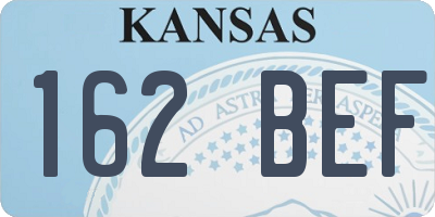 KS license plate 162BEF