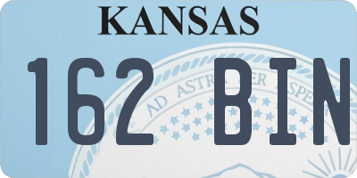 KS license plate 162BIN
