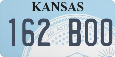 KS license plate 162BOO