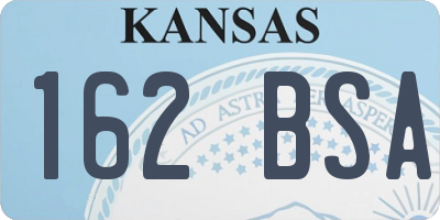 KS license plate 162BSA