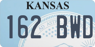 KS license plate 162BWD