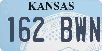 KS license plate 162BWN