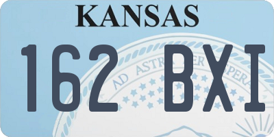 KS license plate 162BXI