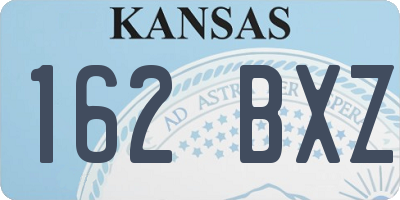 KS license plate 162BXZ