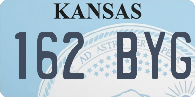 KS license plate 162BYG