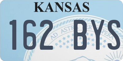 KS license plate 162BYS