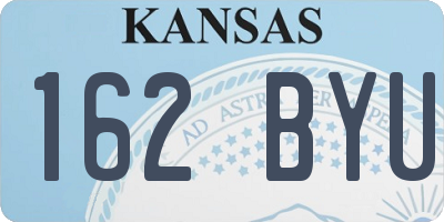 KS license plate 162BYU