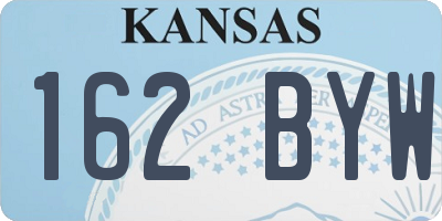 KS license plate 162BYW