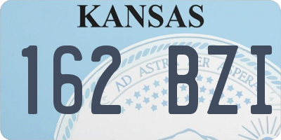 KS license plate 162BZI