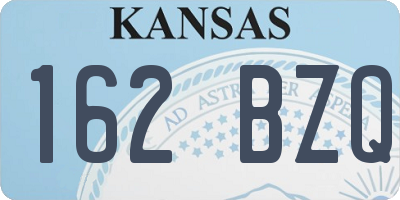 KS license plate 162BZQ