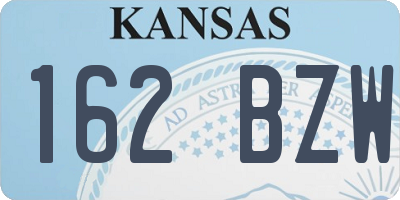 KS license plate 162BZW