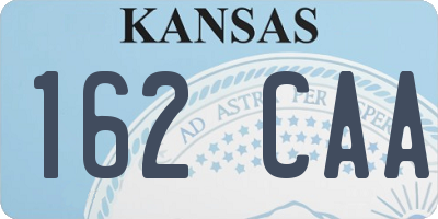 KS license plate 162CAA