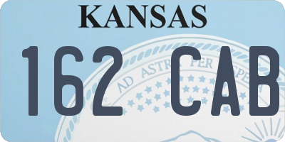 KS license plate 162CAB