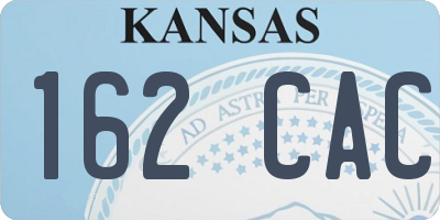 KS license plate 162CAC