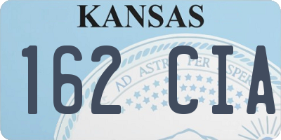 KS license plate 162CIA
