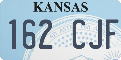 KS license plate 162CJF