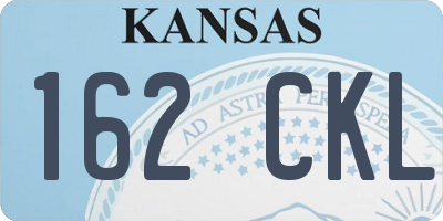 KS license plate 162CKL