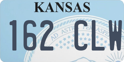 KS license plate 162CLW