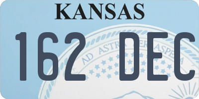 KS license plate 162DEC