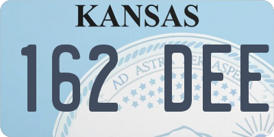 KS license plate 162DEE
