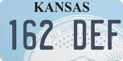 KS license plate 162DEF