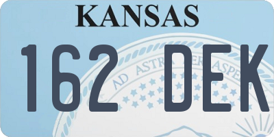 KS license plate 162DEK