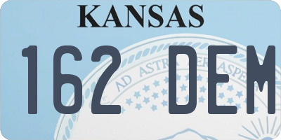 KS license plate 162DEM
