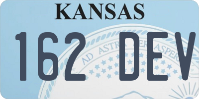 KS license plate 162DEV