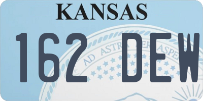 KS license plate 162DEW