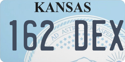 KS license plate 162DEX