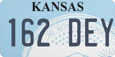 KS license plate 162DEY
