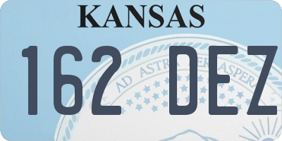 KS license plate 162DEZ