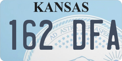 KS license plate 162DFA