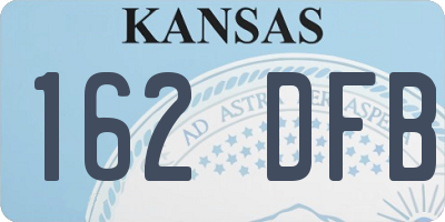 KS license plate 162DFB