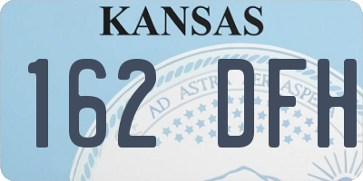 KS license plate 162DFH