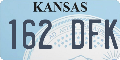 KS license plate 162DFK