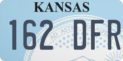 KS license plate 162DFR
