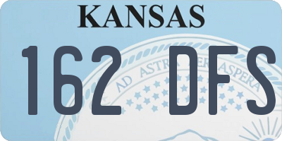KS license plate 162DFS